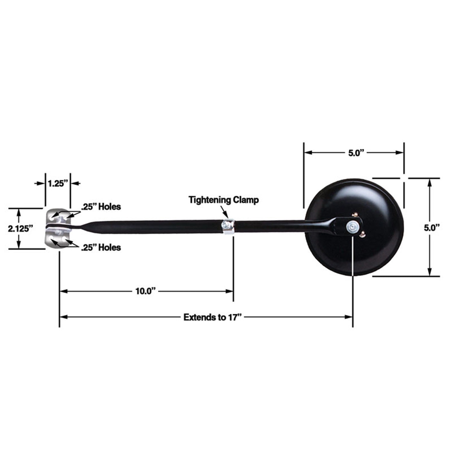 CIPA Mirrors 49704 OE Replacement Mirror Fits 46-83 CJ3 CJ5 CJ6 CJ7 Willys