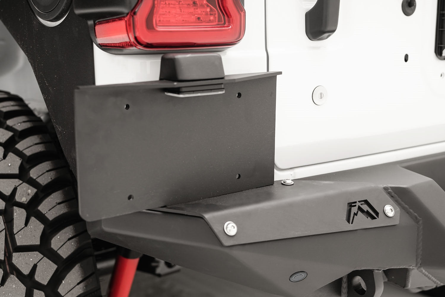 Fab Fours M4550-1 Rear Bumper License Plate Bracket Fits 18-22 Wrangler (JL)