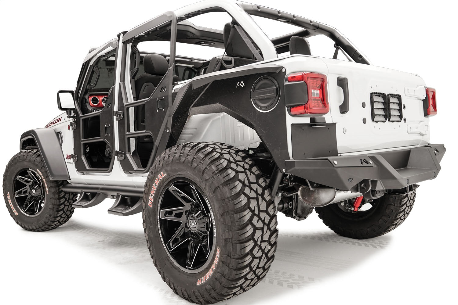 Fab Fours M4550-1 Rear Bumper License Plate Bracket Fits 18-22 Wrangler (JL)