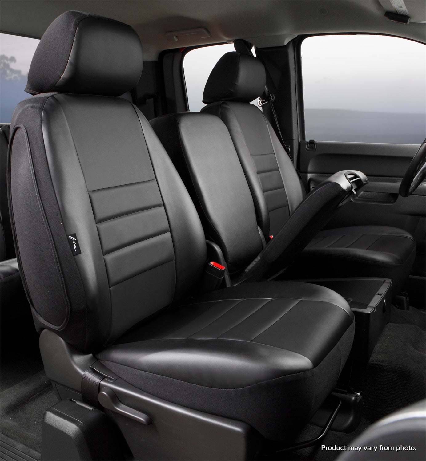 Fia SL67-35 BLK/BLK LeatherLite Custom Seat Cover