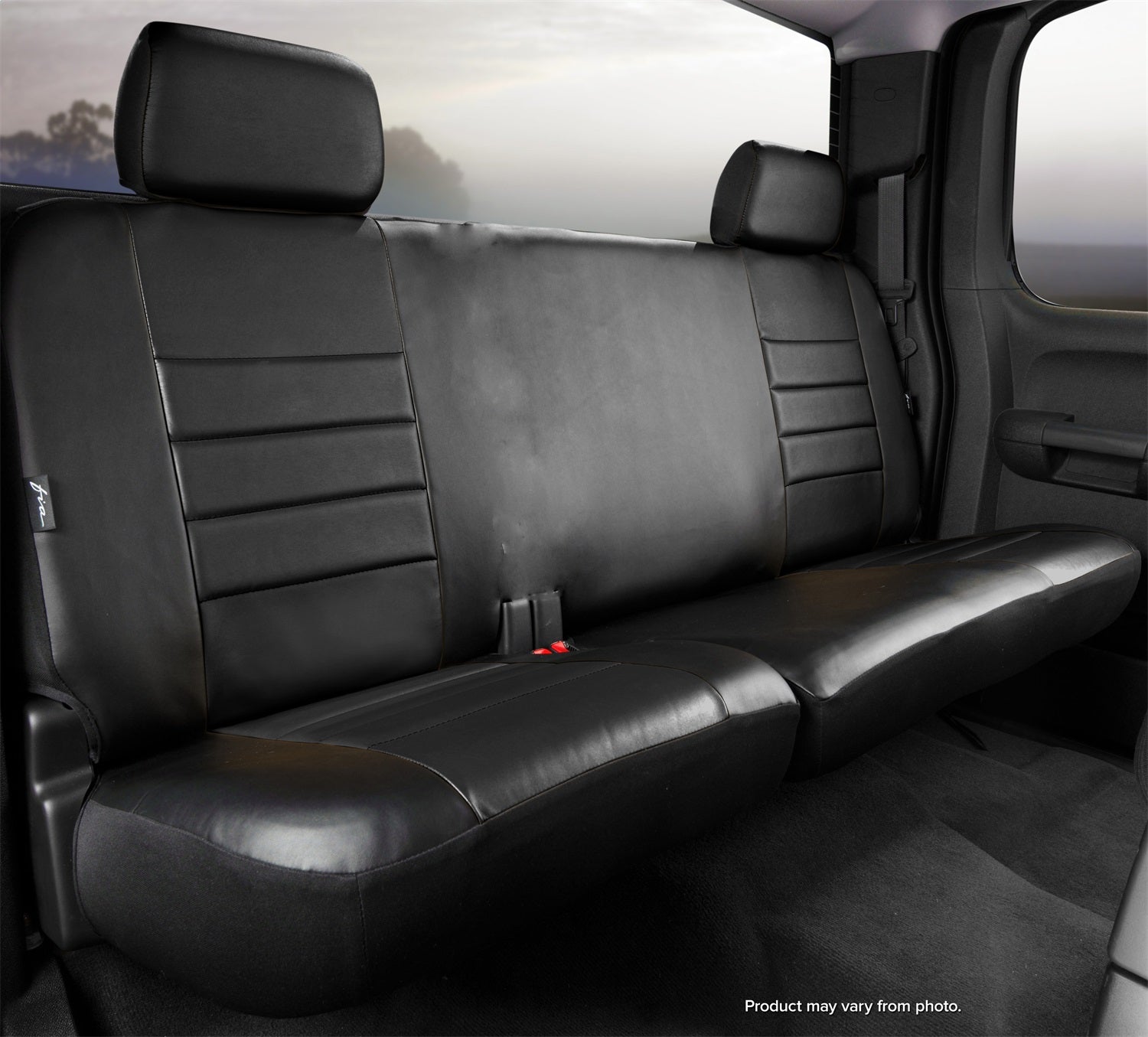 Fia SL62-67 BLK/BLK LeatherLite Custom Seat Cover