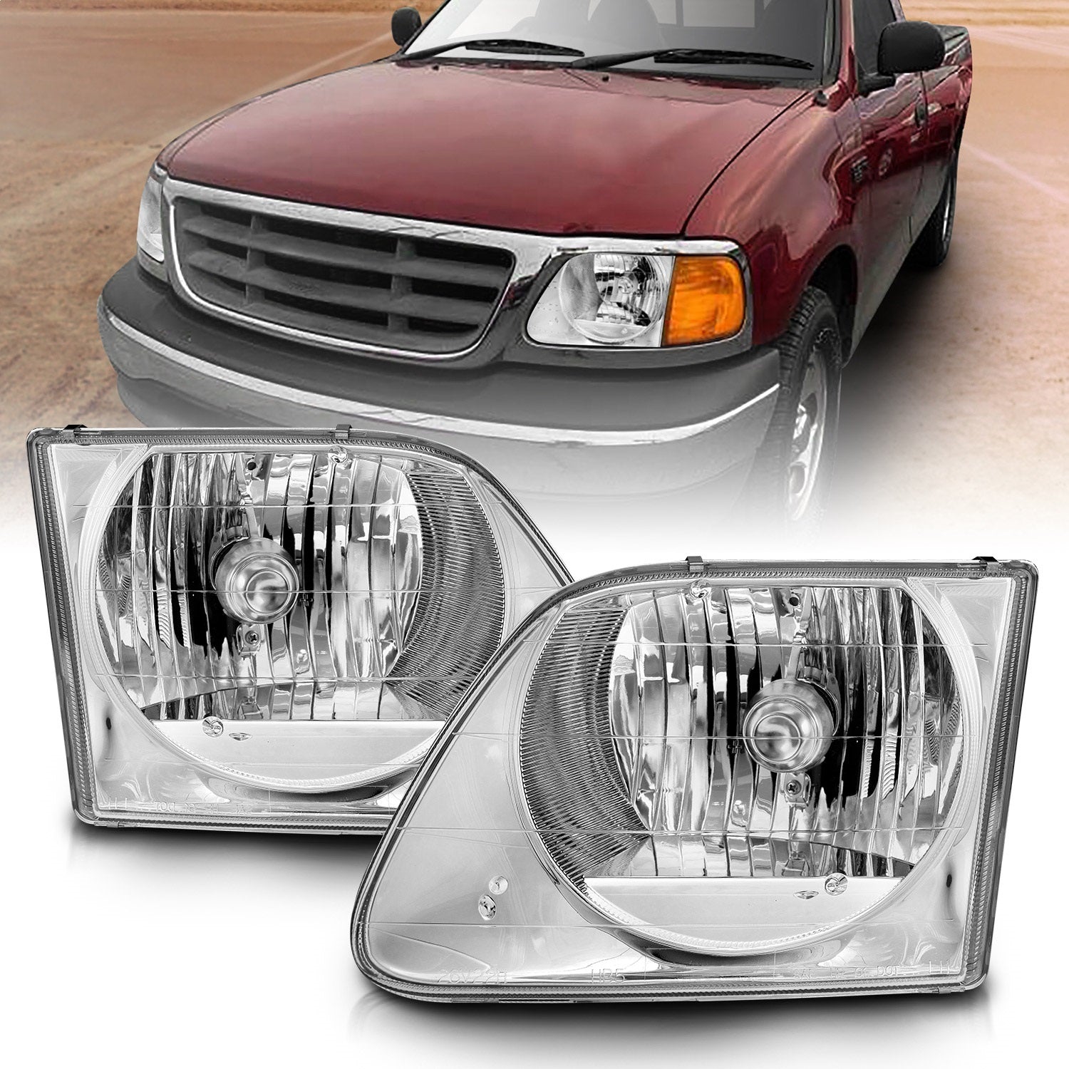 Anzo USA 111030 Crystal Headlight Set Fits 97-03 Expedition F-150