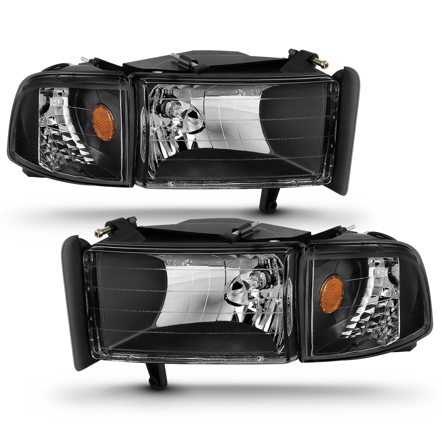 Anzo USA 111067 Crystal Headlight Set Fits 94-02 Ram 1500 Ram 2500 Ram 3500