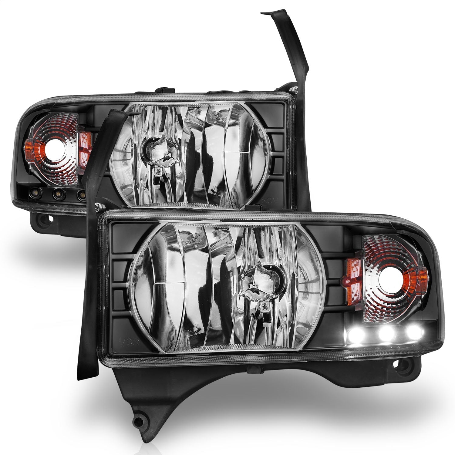 Anzo USA 111205 Crystal Headlight Set Fits 94-02 Ram 1500 Ram 2500 Ram 3500