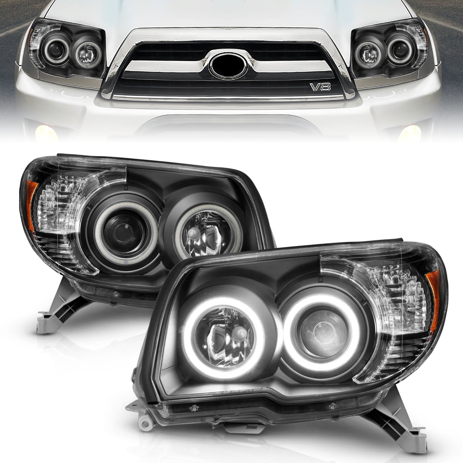Anzo USA 111320 Projector Headlight Set Fits 06-09 4Runner