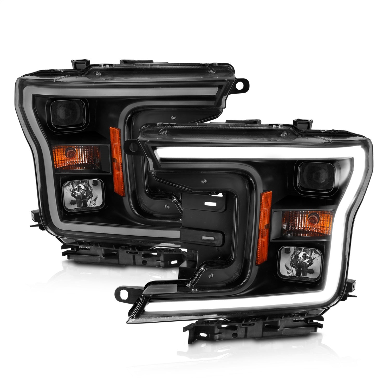 Anzo USA 111467 Projector Headlight Set w/Halo Fits 18-20 F-150