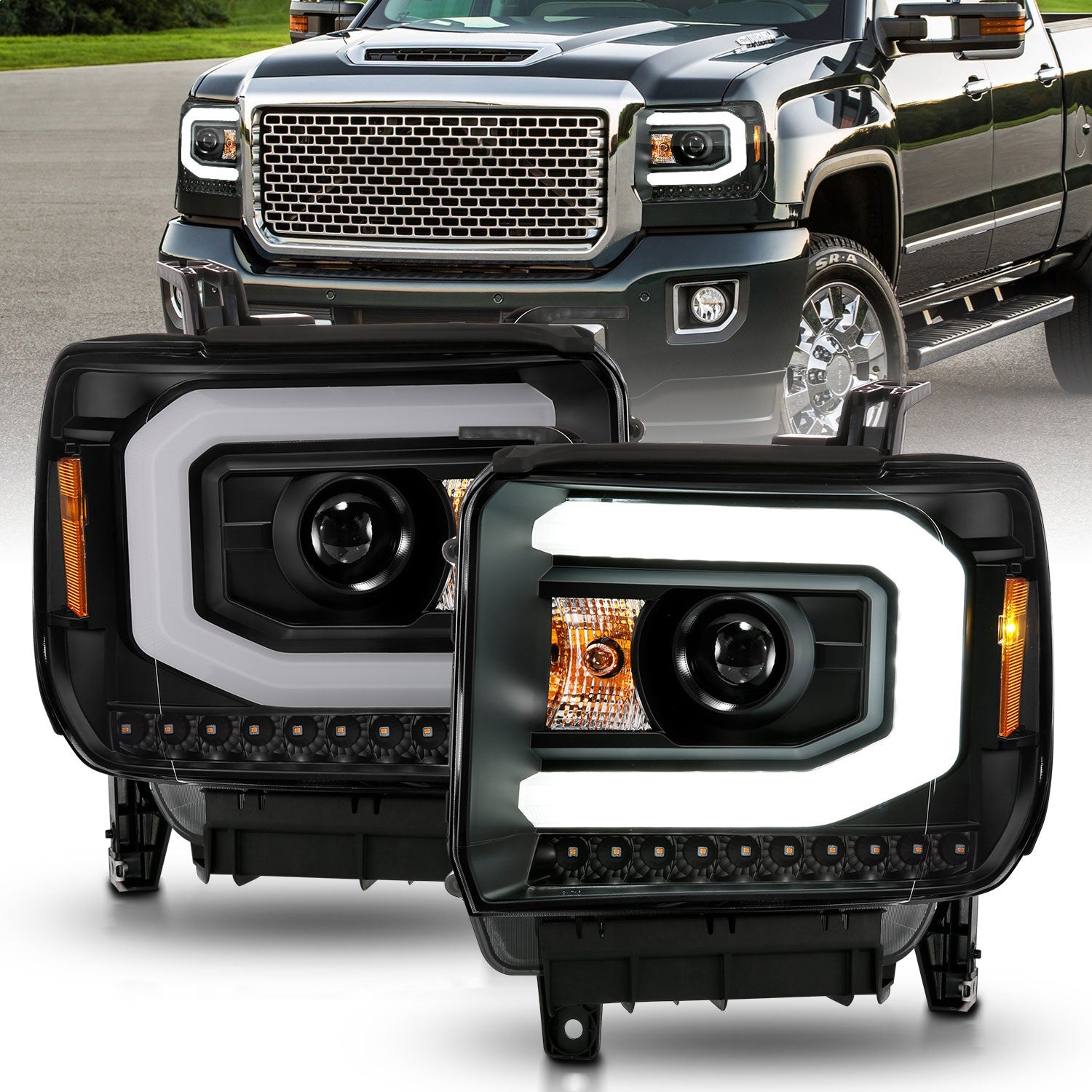 Anzo USA 111513 Projector Headlight Set w/Halo