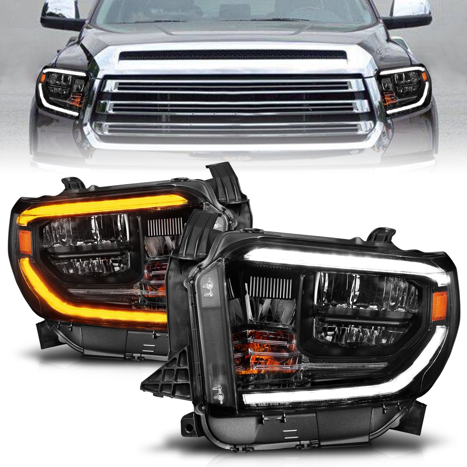 Anzo USA 111533 LED Crystal Headlight Set Fits 14-21 Tundra