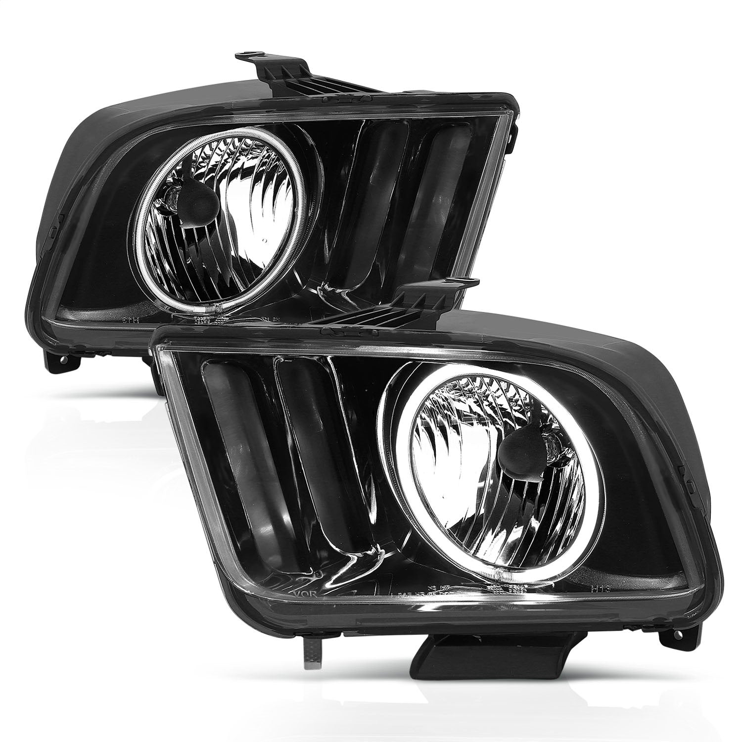 Anzo USA 121033 Crystal Headlight Set w/Halo Fits 05-09 Mustang