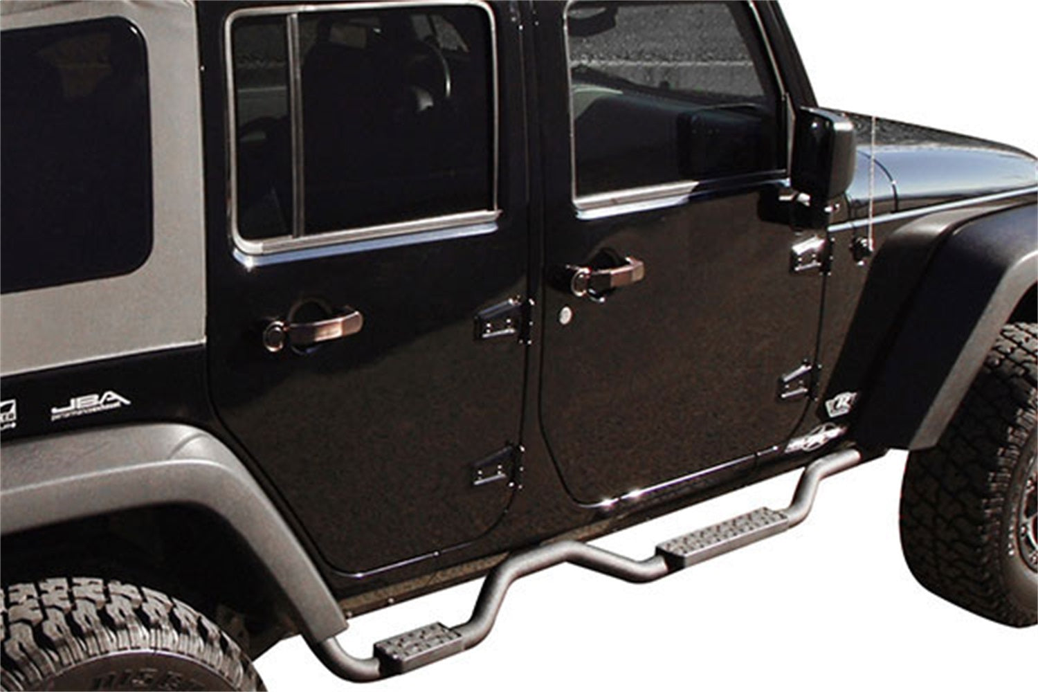Rampage 26628 Slimline 2 in. Round Side Bar Cab Length Fits 07-18 Wrangler (JK)