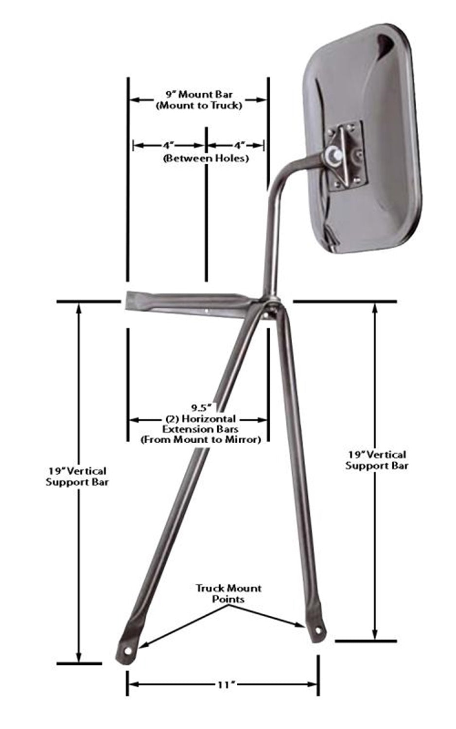 CIPA Mirrors 45000 Universal Truck And Camper Mirror