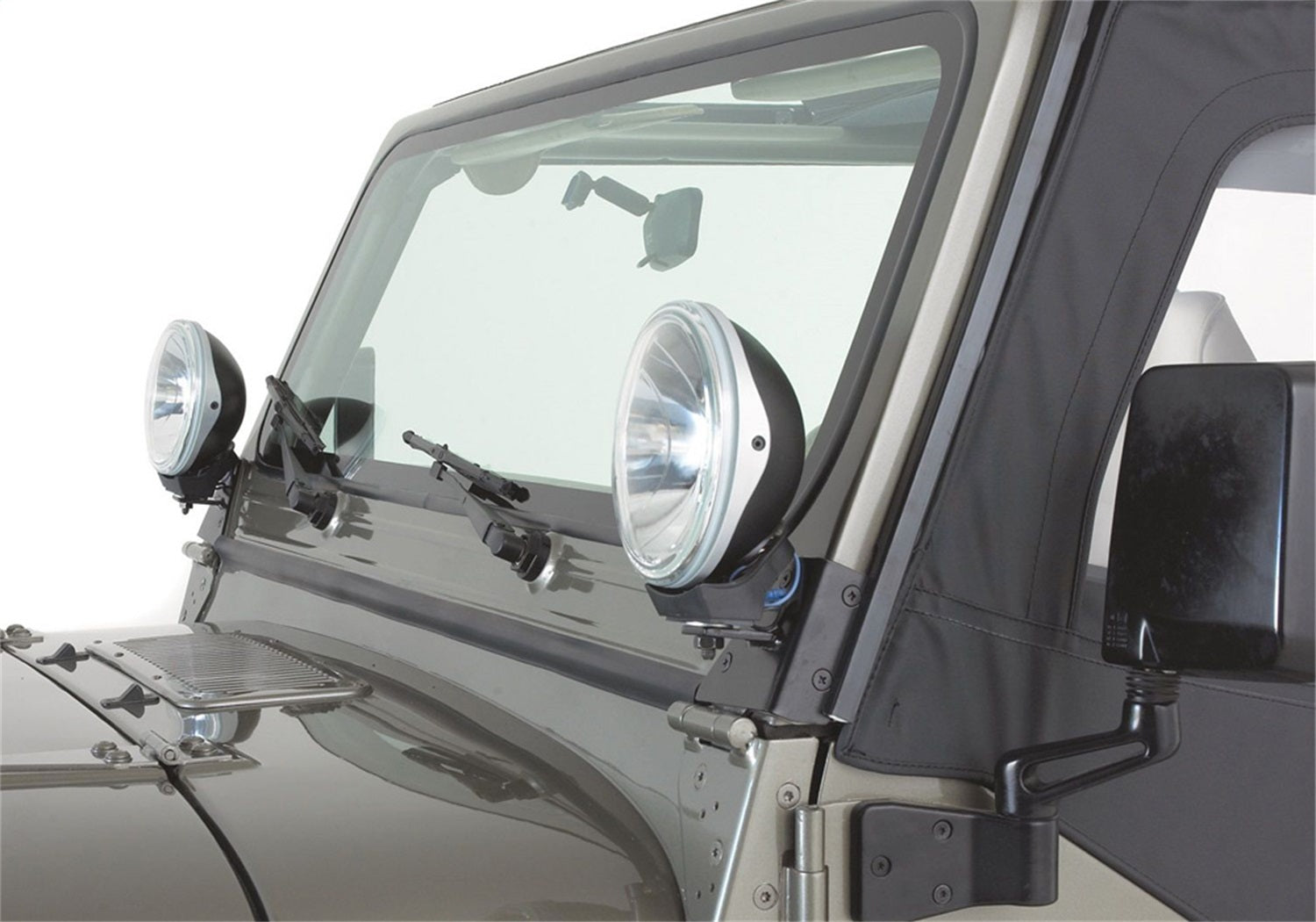 Rampage 7609 Windshield Hinge Light Bracket Fits 76-95 CJ5 CJ7 Wrangler (YJ)