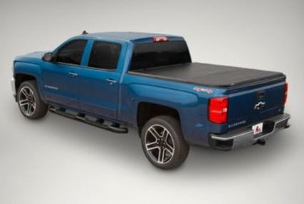LEER Latitude   Fits 2014+ Toyota Tundra with 5.6 FT Bed with Track   Easy Install, Soft Tri-Fold Truck Bed Tonneau Cover (with Track) - Does Not Fit Trail Edition