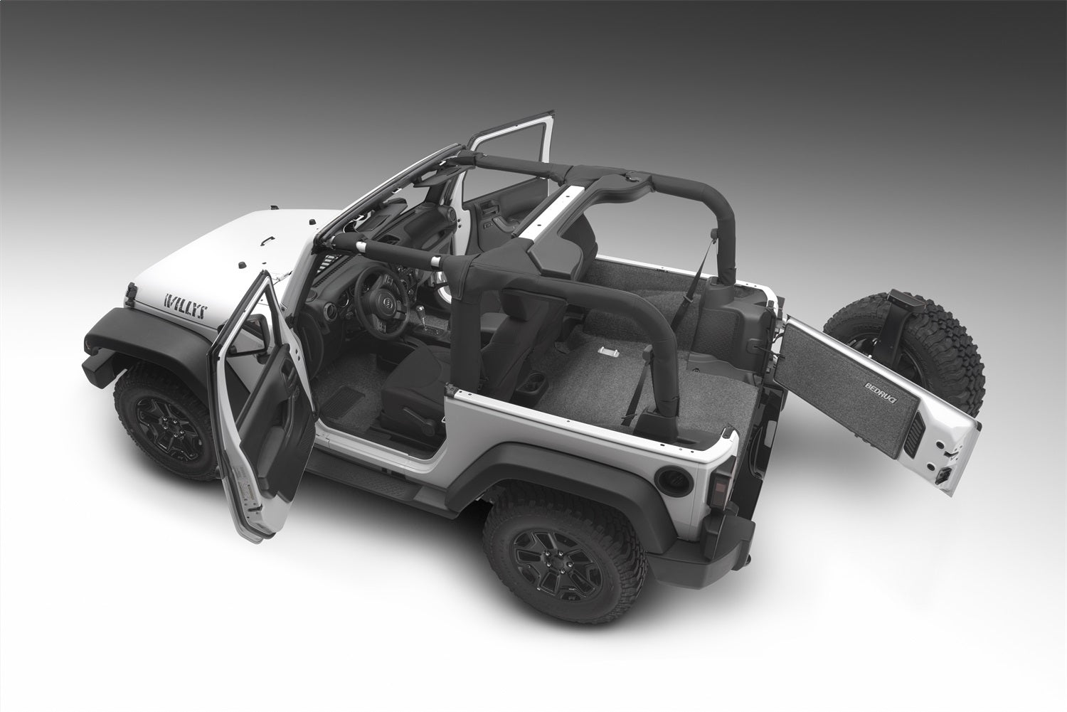 BedRug BRJK07R2 BedRug Cargo Kit Fits 07-10 Wrangler (JK)