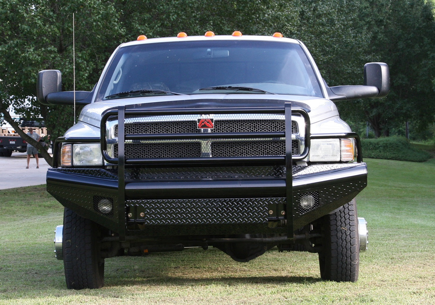 Fab Fours DR94-S1560-1 Black Steel Front Ranch Bumper Fits 94-02 Ram 2500