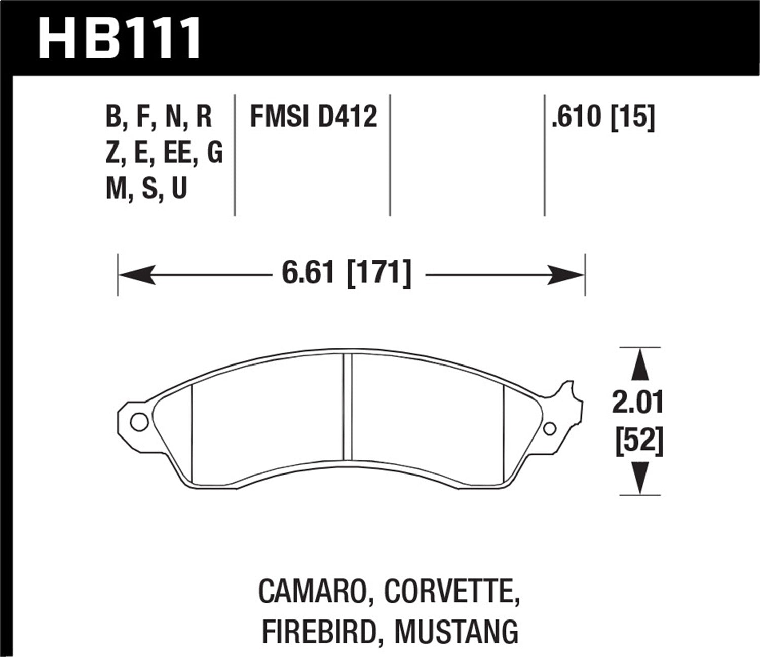Hawk Performance HB111F.610 HPS Disc Brake Pad