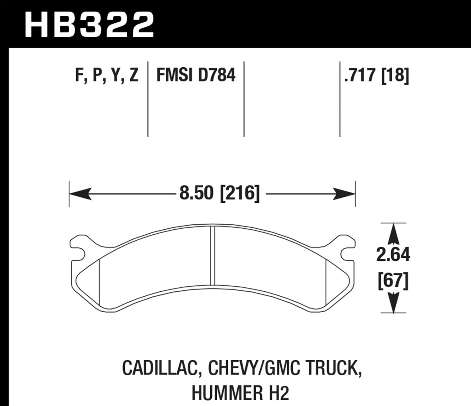 Hawk Performance HB322Y.717 LTS Disc Brake Pad