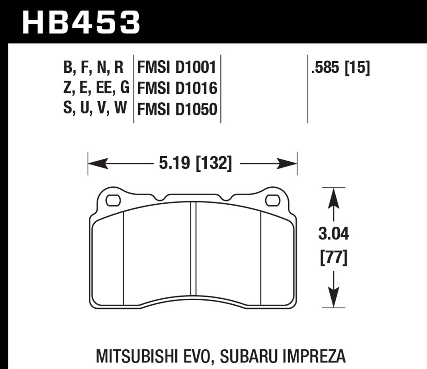 Hawk Performance HB453F.585 HPS Disc Brake Pad