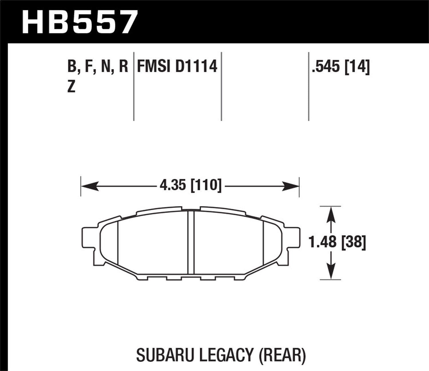 Hawk Performance HB557B.545 HPS 5.0 Disc Brake Pad