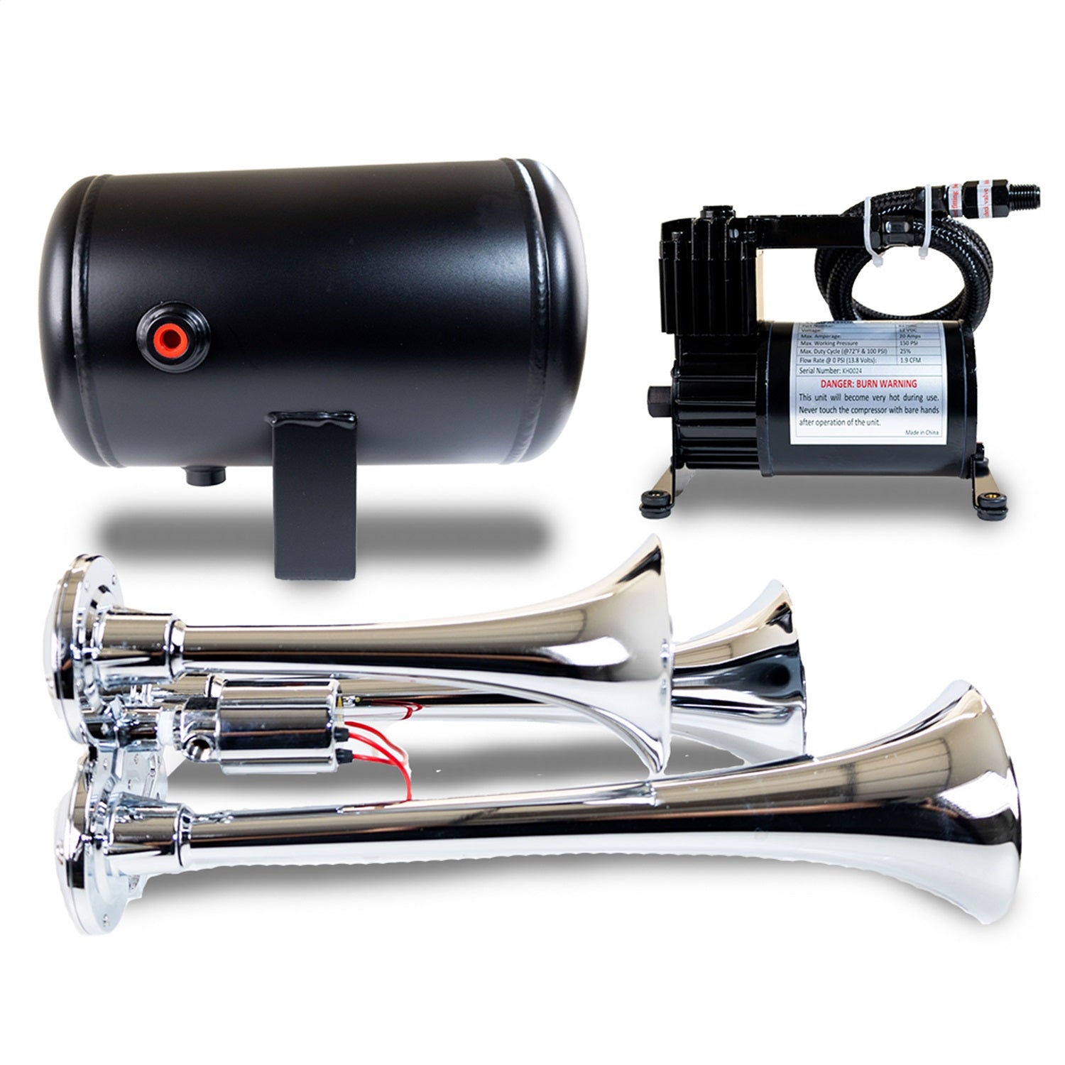 Kleinn Automotive Air Horns HK3 Pro Blaster Triple Horn Kit