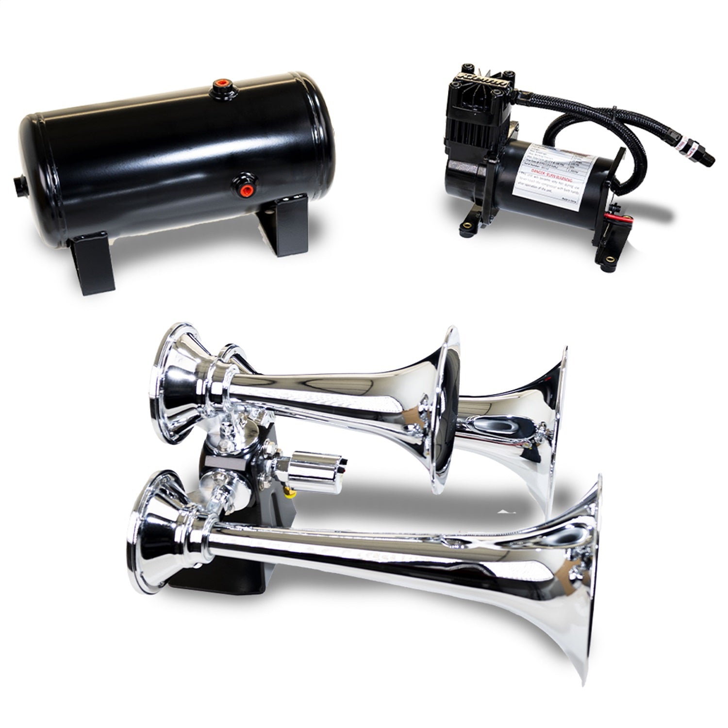 Kleinn Automotive Air Horns HK6 Pro Blaster Triple Horn Kit