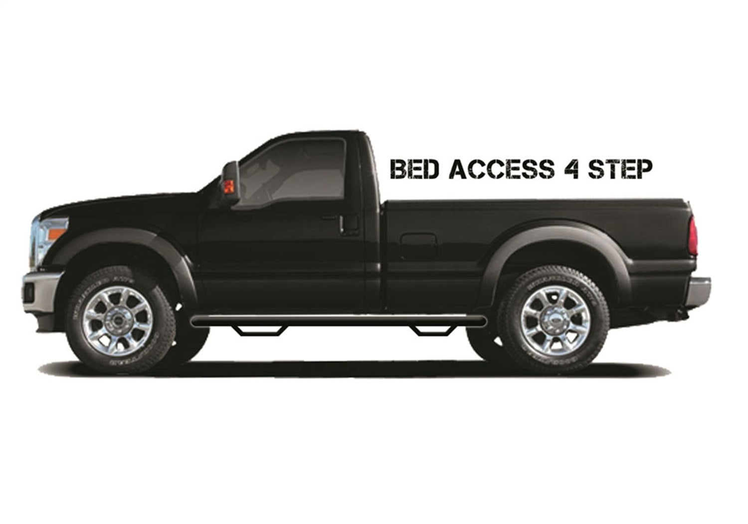 N-Fab F1777RC-4 Wheel To Wheel Nerf Step Bar w/Bed Access