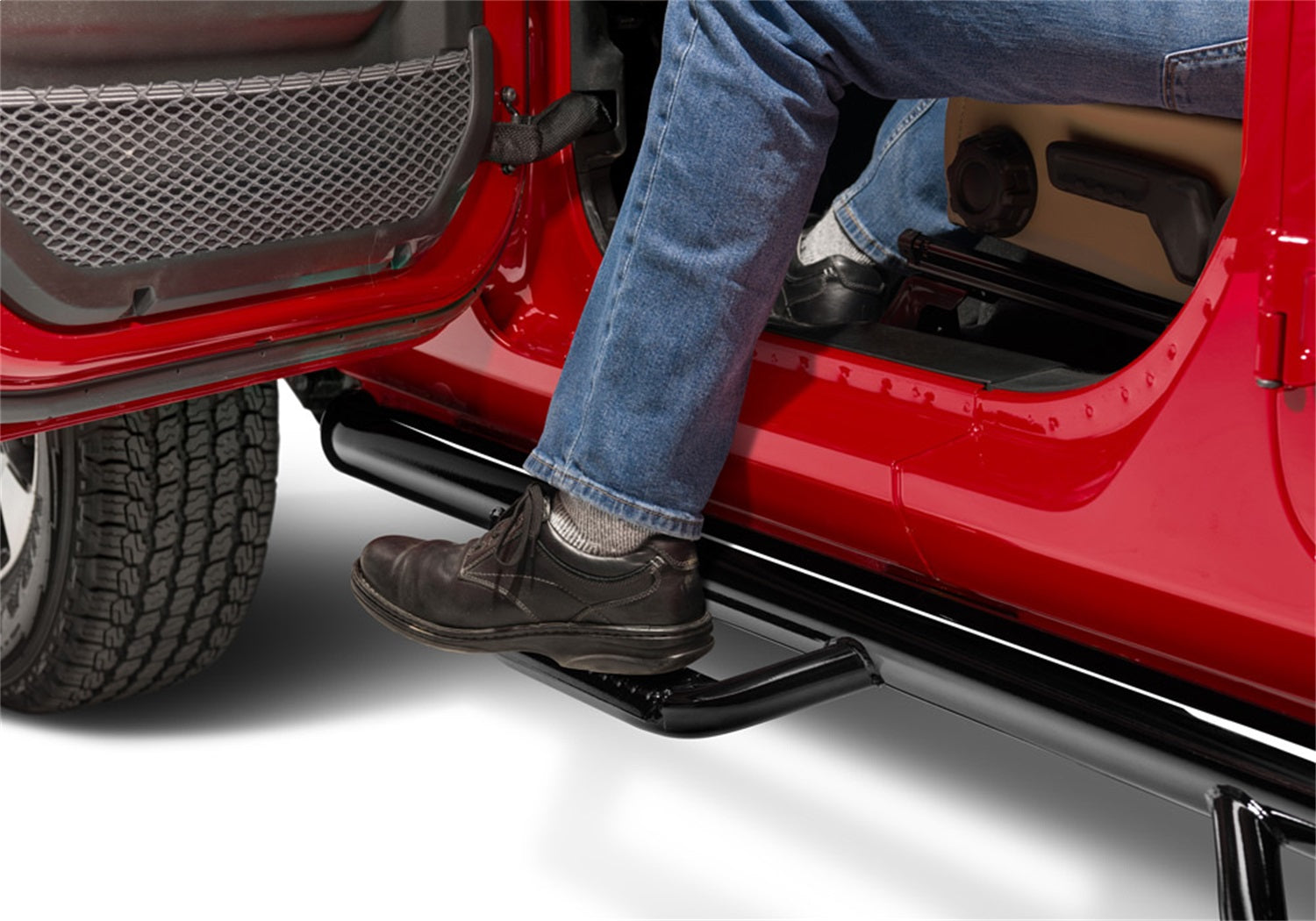 N-Fab J1866-GB Wheel To Wheel Nerf Step Bar Fits 18-26 Wrangler Wrangler (JL)