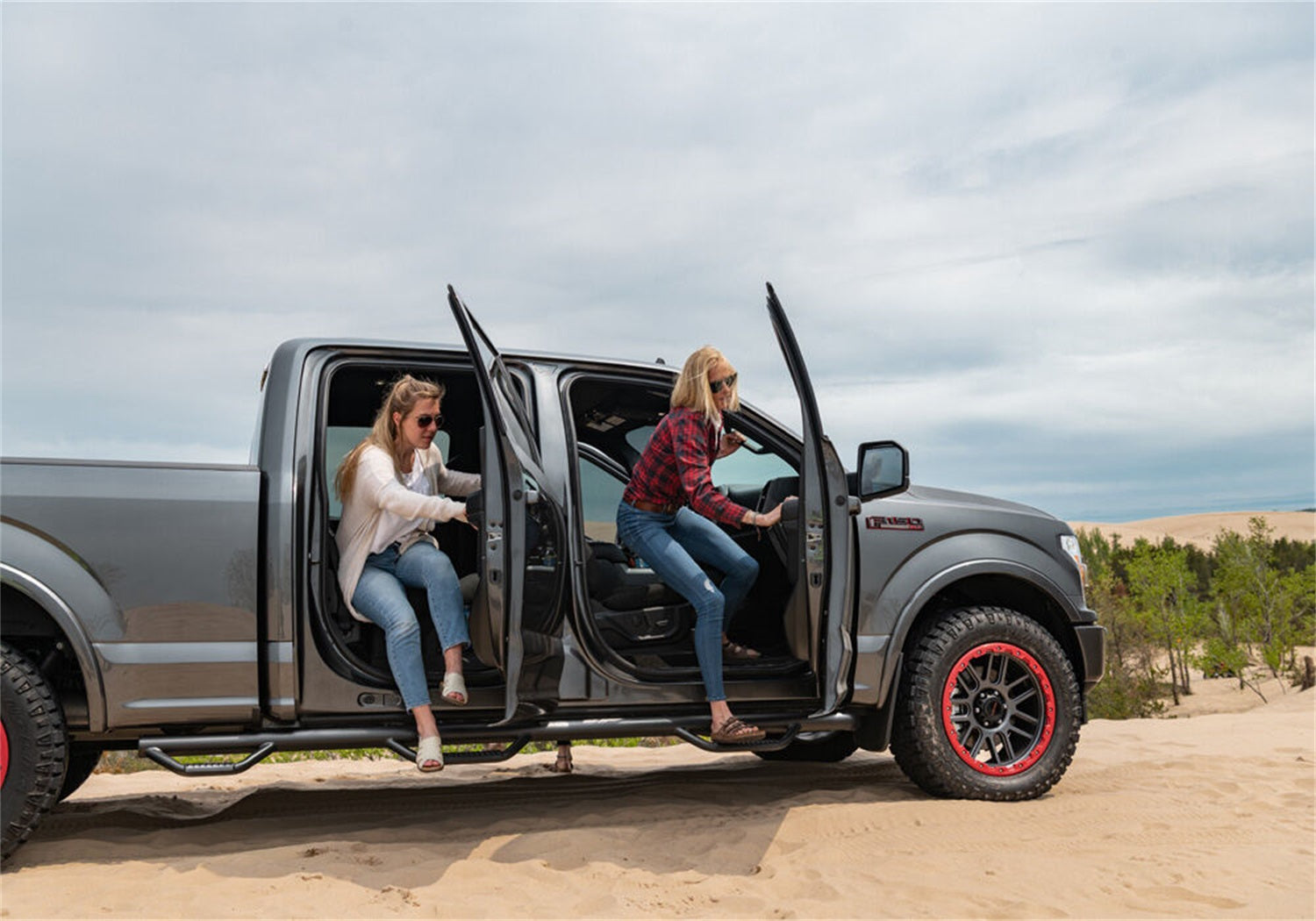 N-Fab F04100QC-6-TX Wheel To Wheel Nerf Step Bar w/Bed Access Fits 04-08 F-150