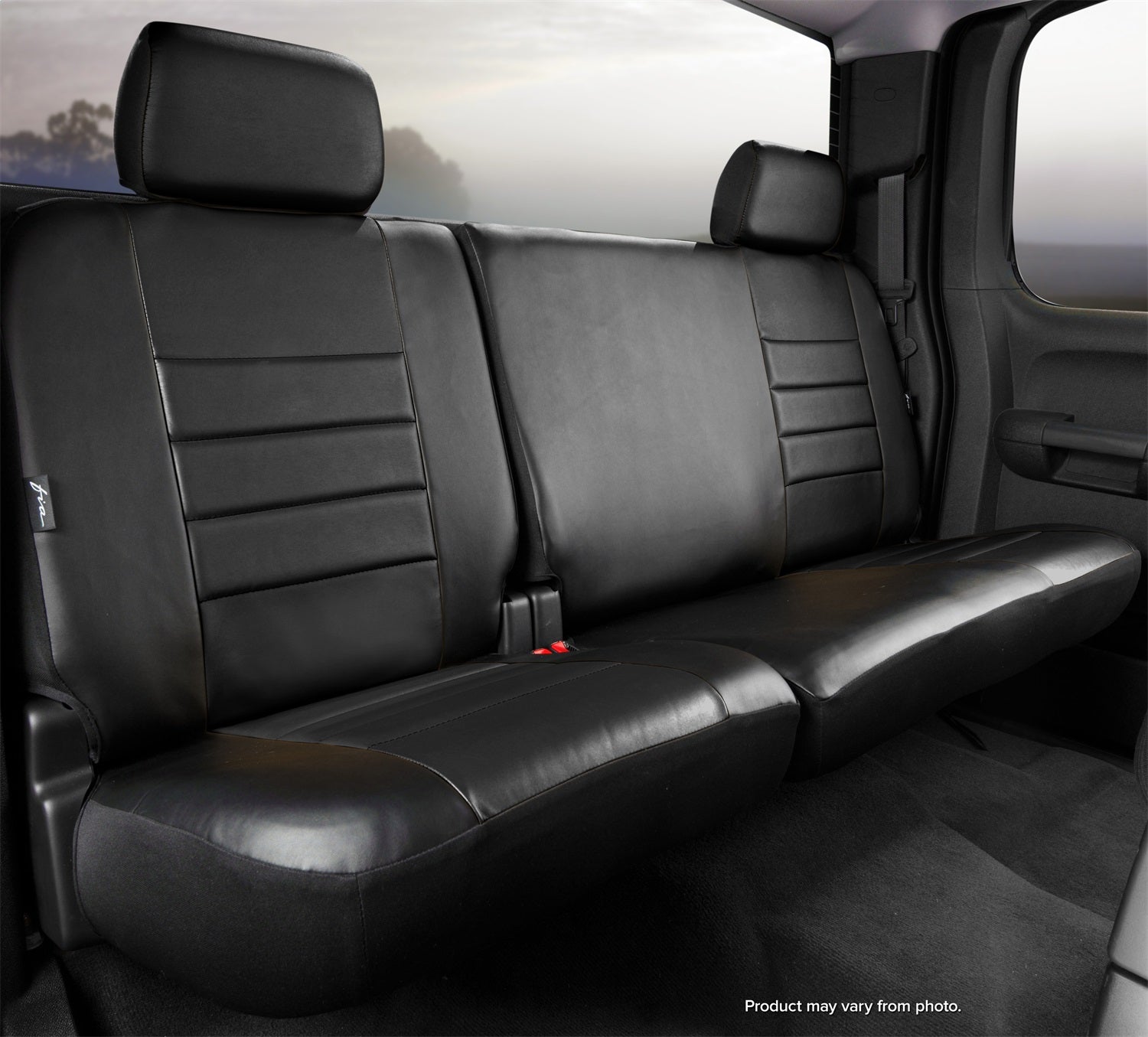 Fia SL62-38 BLK/BLK LeatherLite Custom Seat Cover
