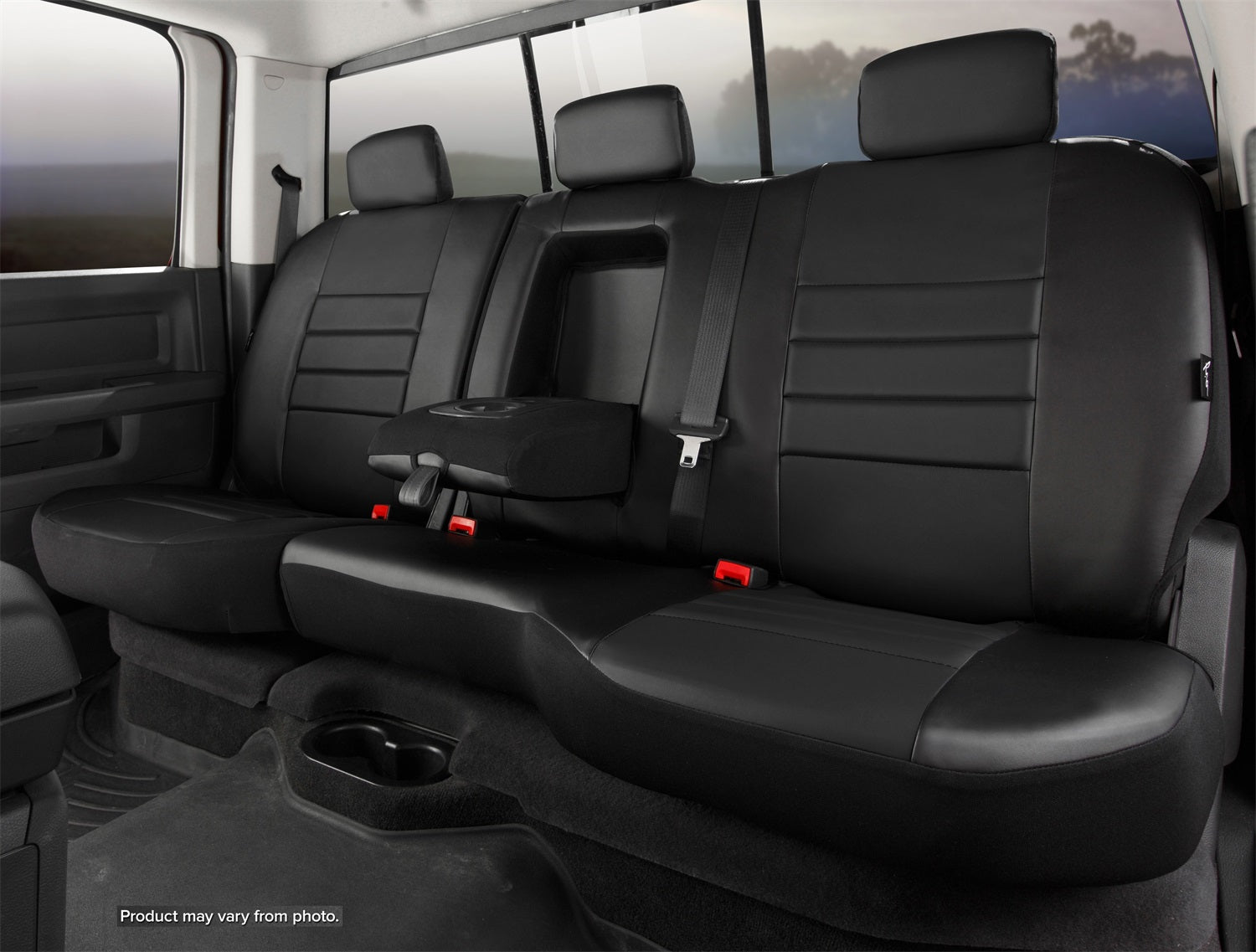 Fia SL62-92 BLK/BLK LeatherLite Custom Seat Cover